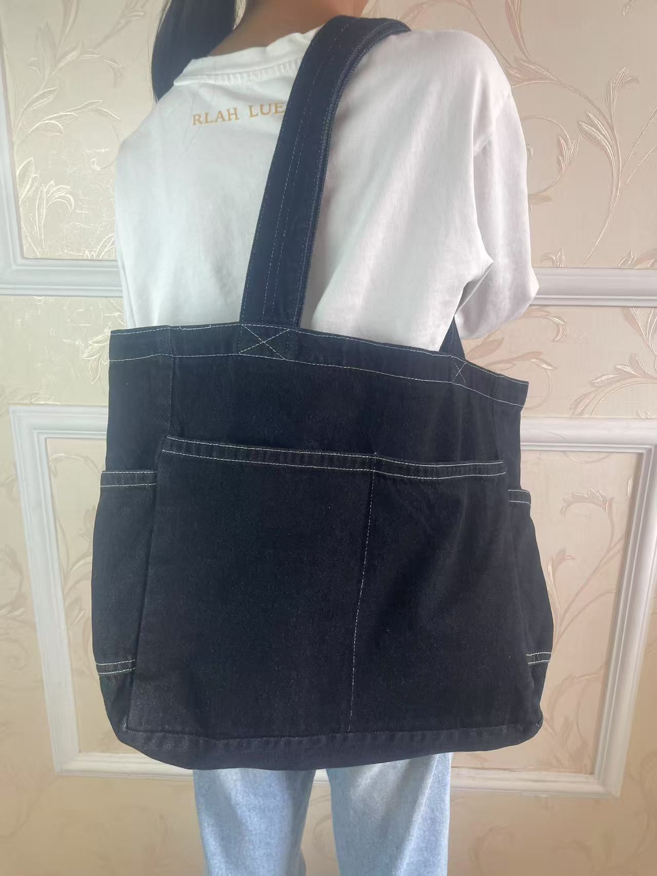 Denim Shoulder Bag Large Capacity Totes