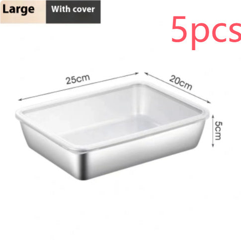 Thickened Stainless Steel Plate Household With Lid