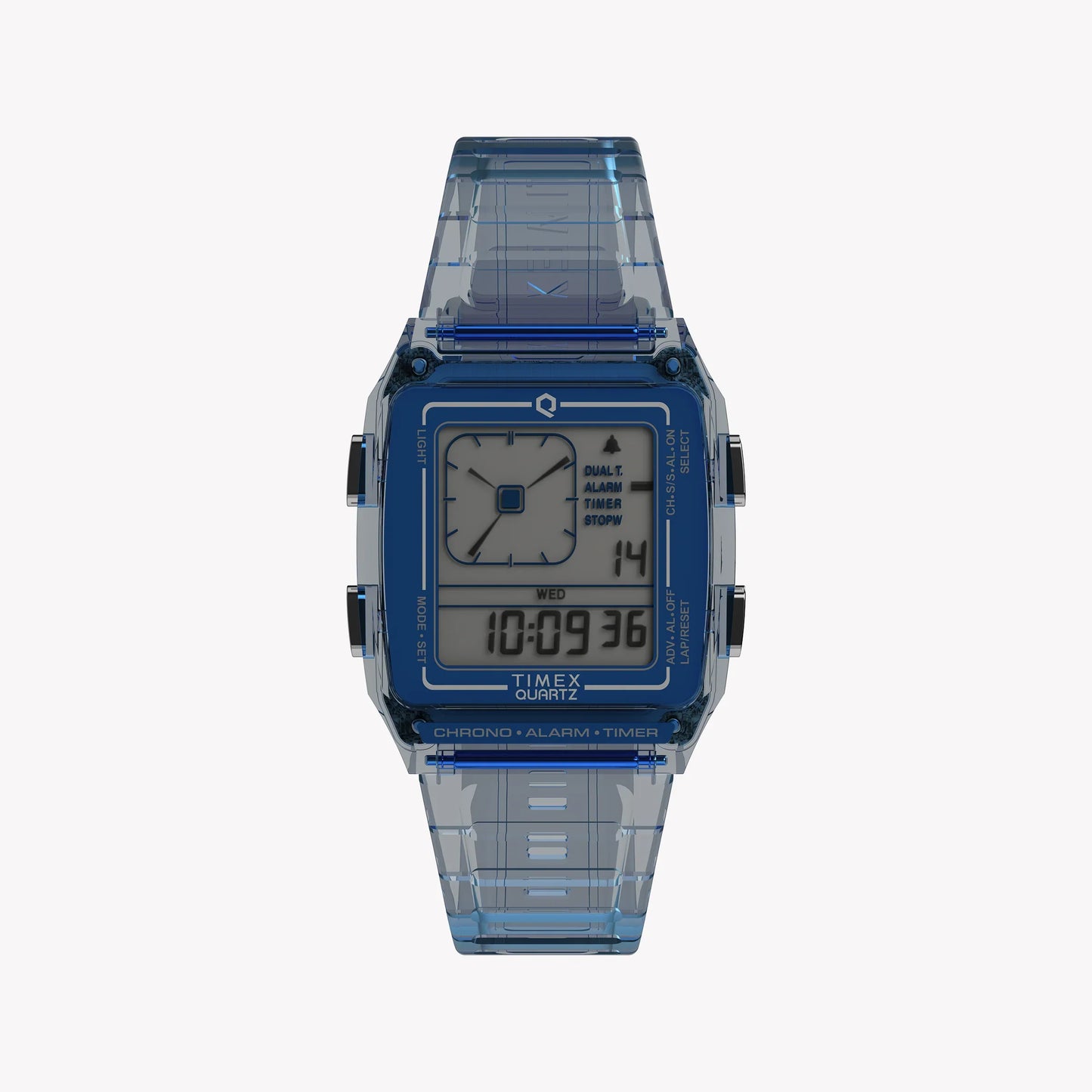 Timex Unisex Blue Resin Watch, Transparent Blue | TW2W45100-0