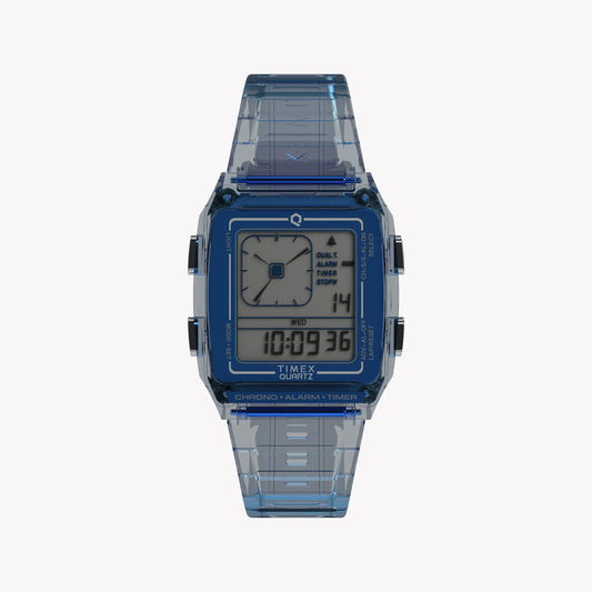 Timex Unisex Blue Resin Watch, Transparent Blue | TW2W45100-0