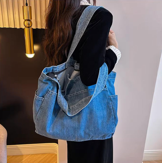 Denim Shoulder Bag Large Capacity Totes