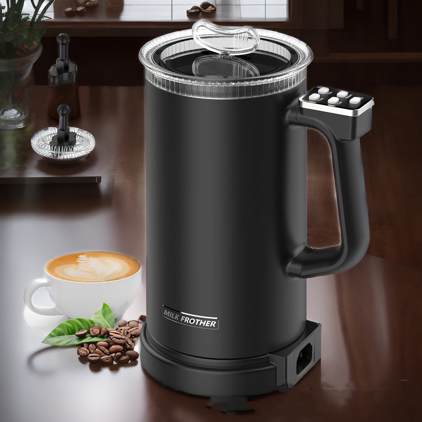 Hot And Cold Double Electric Milk Frother Coffee Latte