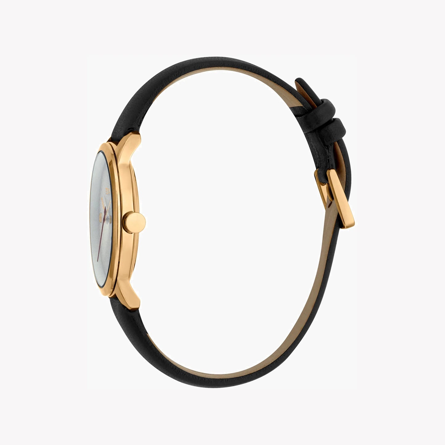 Esprit Women's Black Leather Watch, Silver Dial | ES1L112M0065-1