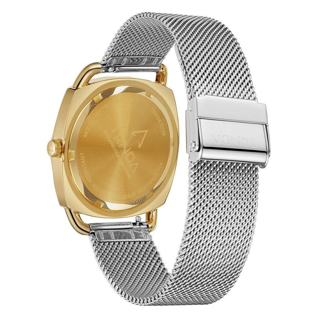 TRNDA Women's Gold Stainless Steel Watch, Silver Dial | TRN-35.8-SM-3