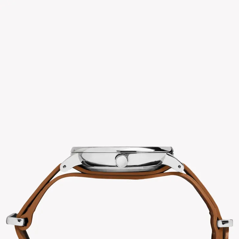 Timex Men's Brass Watch, Black Dial, Brown Leather Strap | TW2P97900-1