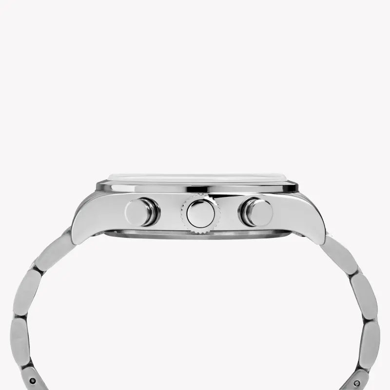 Timex Men's Silver Stainless Steel Watch, Black Dial | TW2R38400-1