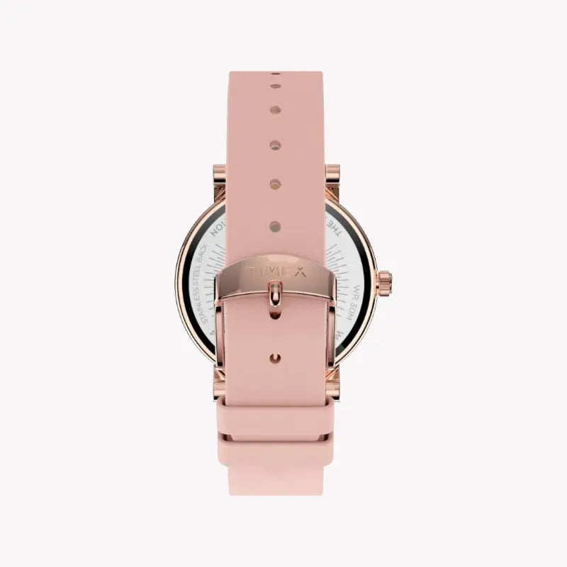 Timex Women's Pink Leather Watch, Pink Dial | TW2U19300-1