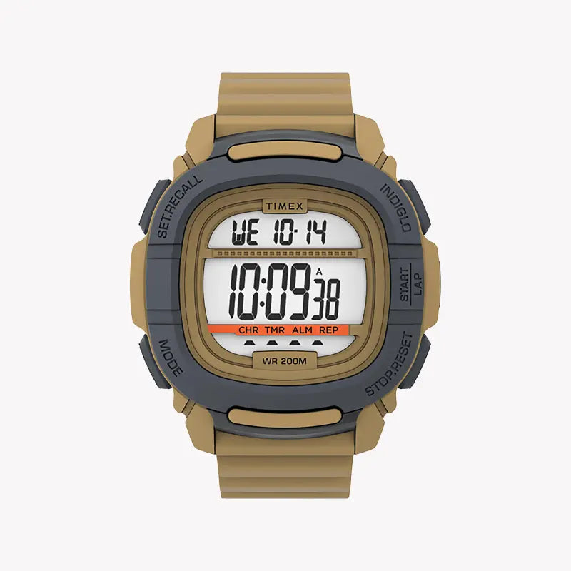 Timex Men's Tan Silicone Watch, Digital Dial | TW5M35900-0