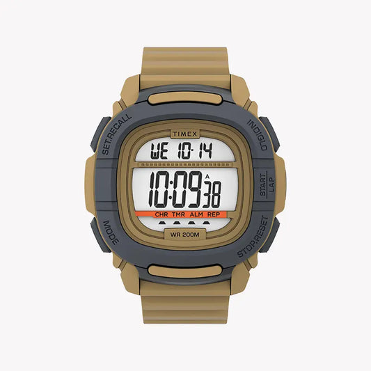 Timex Men's Tan Silicone Watch, Digital Dial | TW5M35900-0