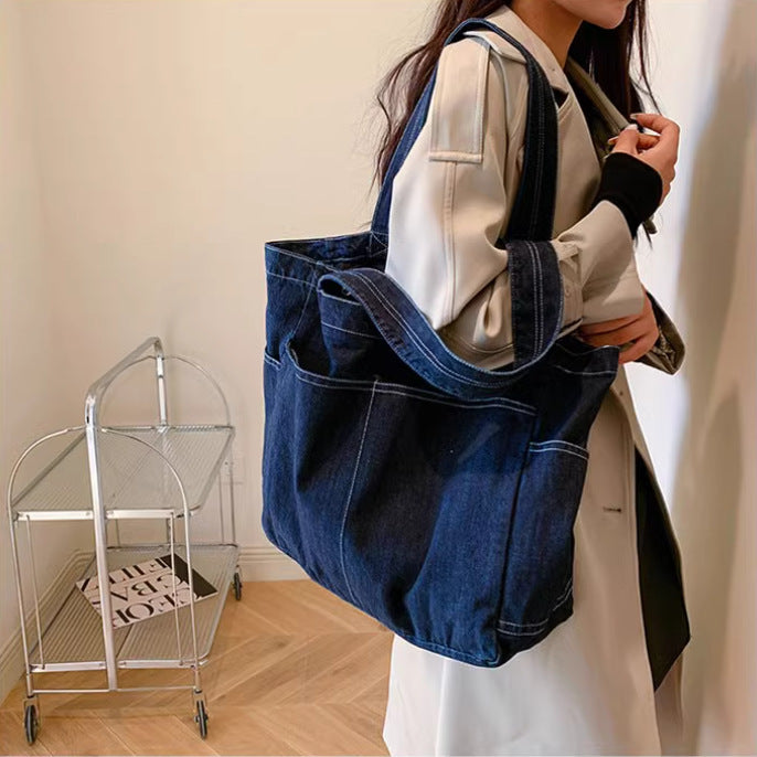 Denim Shoulder Bag Large Capacity Totes