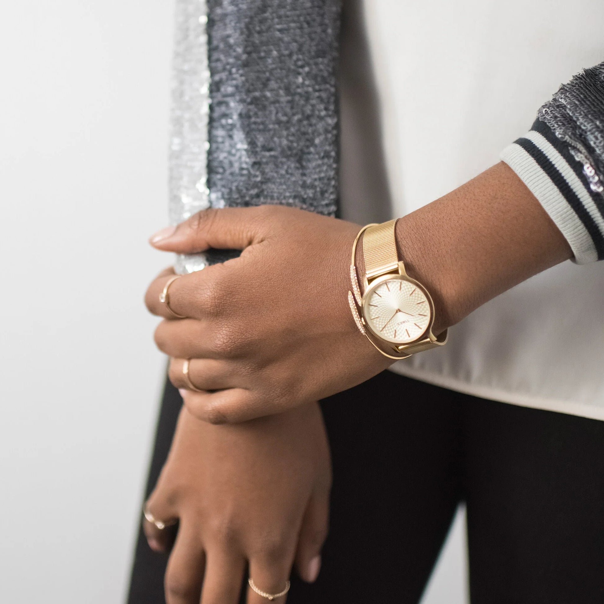 Timex Women's Silver Stainless Steel Watch, Silver Dial | TW2R36200-4