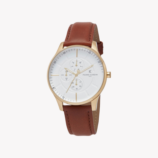 Pierre Cardin Men's Stainless Steel Gold Watch, White Dial | PC902731F111-0